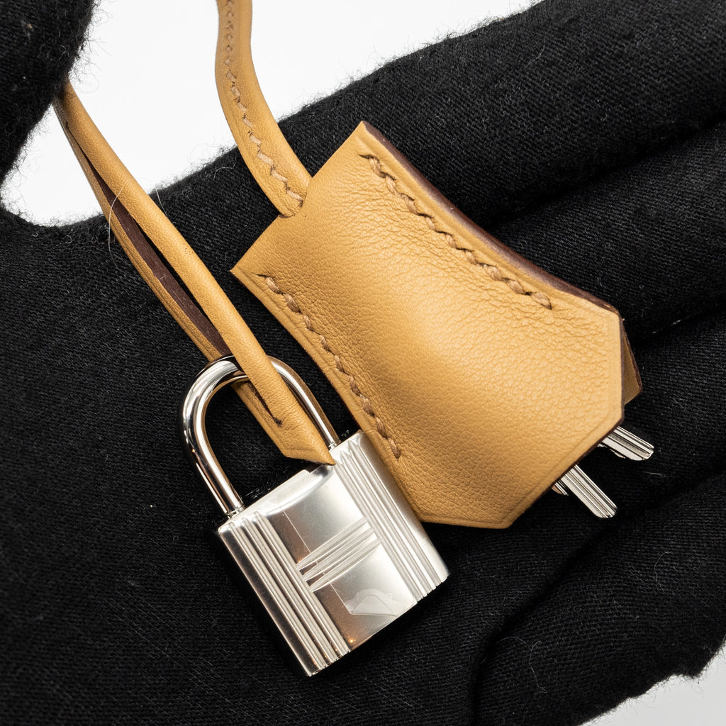 Hermes Birkin 25 Toile Swift/Canvas Biscuit SHW