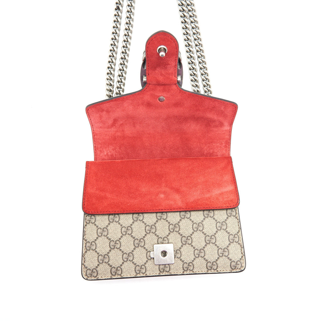 GUCCI MINI DIONYSUS RED SUEDE CROSSBODY BAG