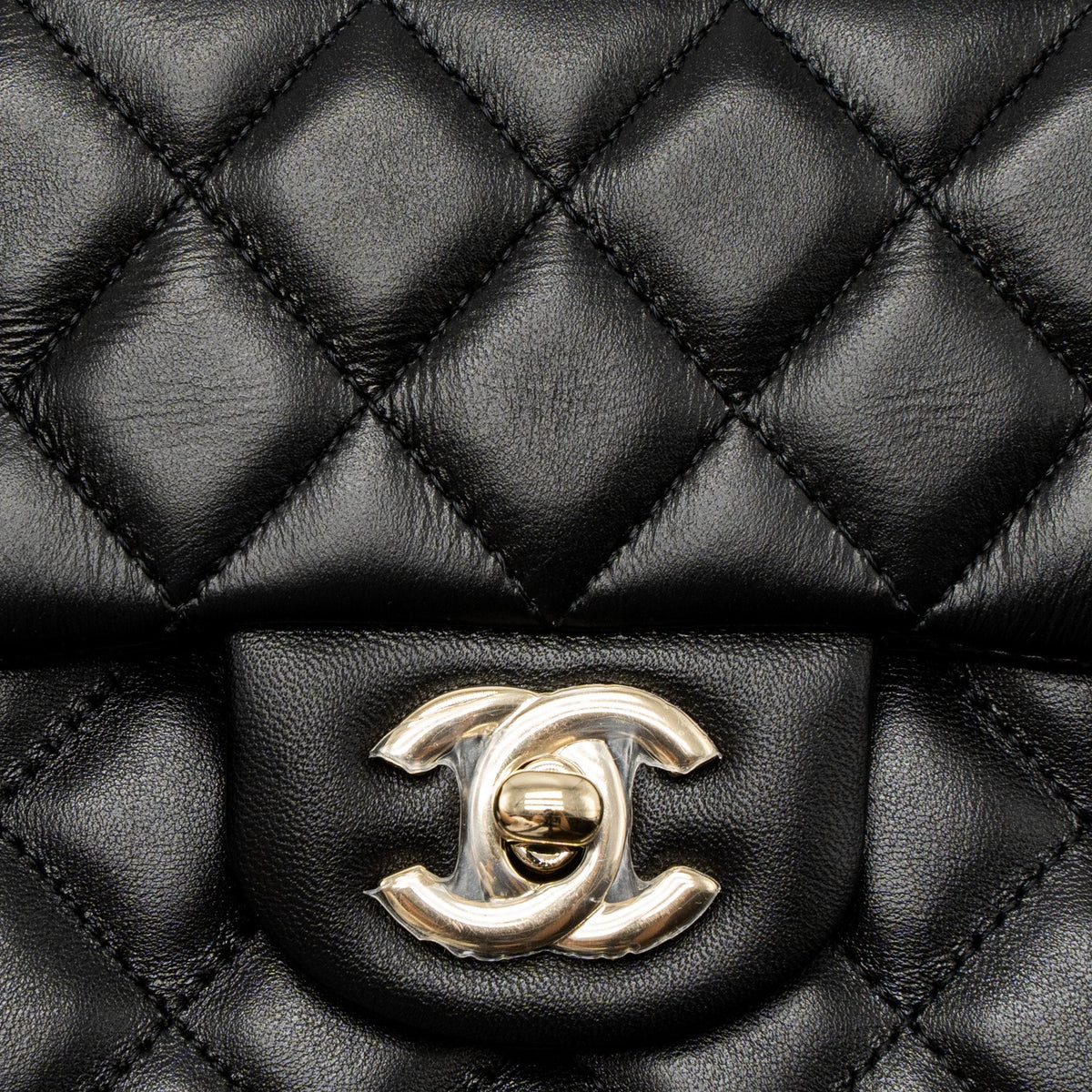CHANEL MINI RECTANGULAR FLAP BAG LAMBSKIN BLACK LGHW (MICROCHIP)