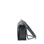 CHANEL NEW MEDIUM CHEVRON BOY BAG CALFSKIN BLACK RUTHENIUM HARDWARE