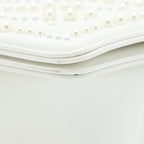 CHANEL MEDIUM BOY BAG CHEVRON LIMITED LAMBSKIN WITH PEARL WHITE SHW