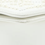 CHANEL MEDIUM BOY BAG CHEVRON LIMITED LAMBSKIN WITH PEARL WHITE SHW