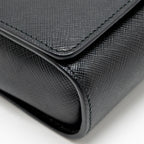PRADA SAFFIANO CHAIN BAG CALFSKIN BLACK GHW