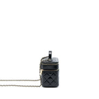 CHANEL VANITY CASE GLAZED LAMBSKIN BLACK LGHW