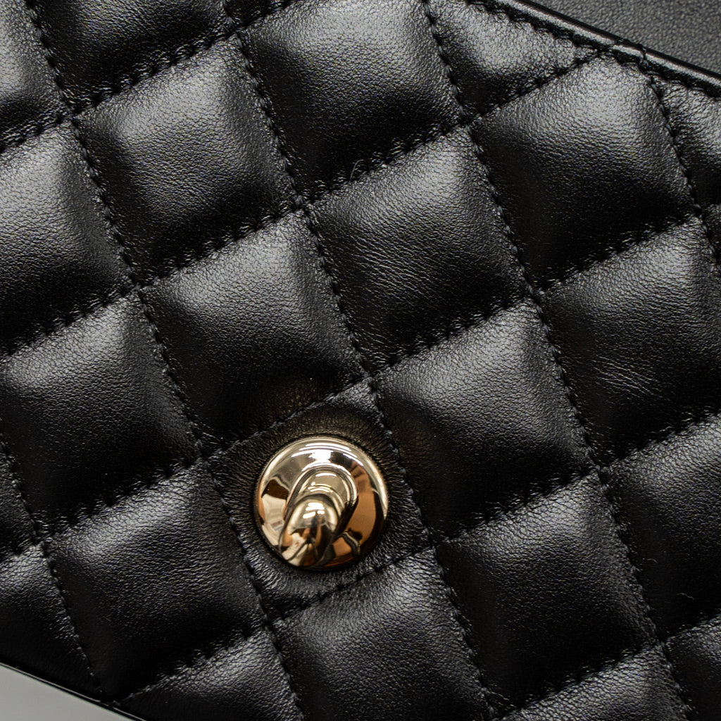 CHANEL MINI RECTANGULAR FLAP BAG LAMBSKIN BLACK LGHW (MICROCHIP)