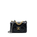 CHANEL SMALL 19 BAG LAMBSKIN BLACK MULTICOLOUR HARDWARE (MICROCHIP)