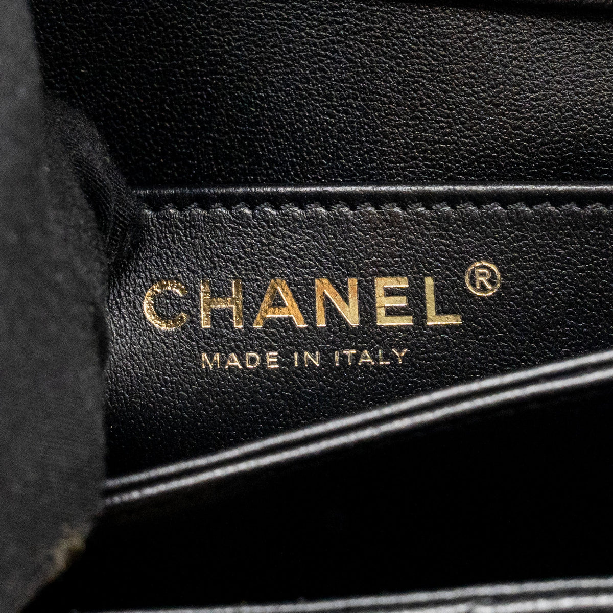 CHANEL 24S CC LOGO TOP HANDLE FLAP BAG WITH CHAIN LAMBSKIN BLACK GHW (MICROCHIP)