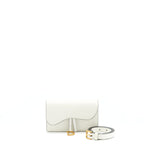 DIOR SADDLE BELT BAG GRAINED CALFSKIN WHITE GHW