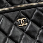 CHANEL 25C CAMERA BAG SHINY LAMBSKIN BLACK LGHW (MICROCHIP)