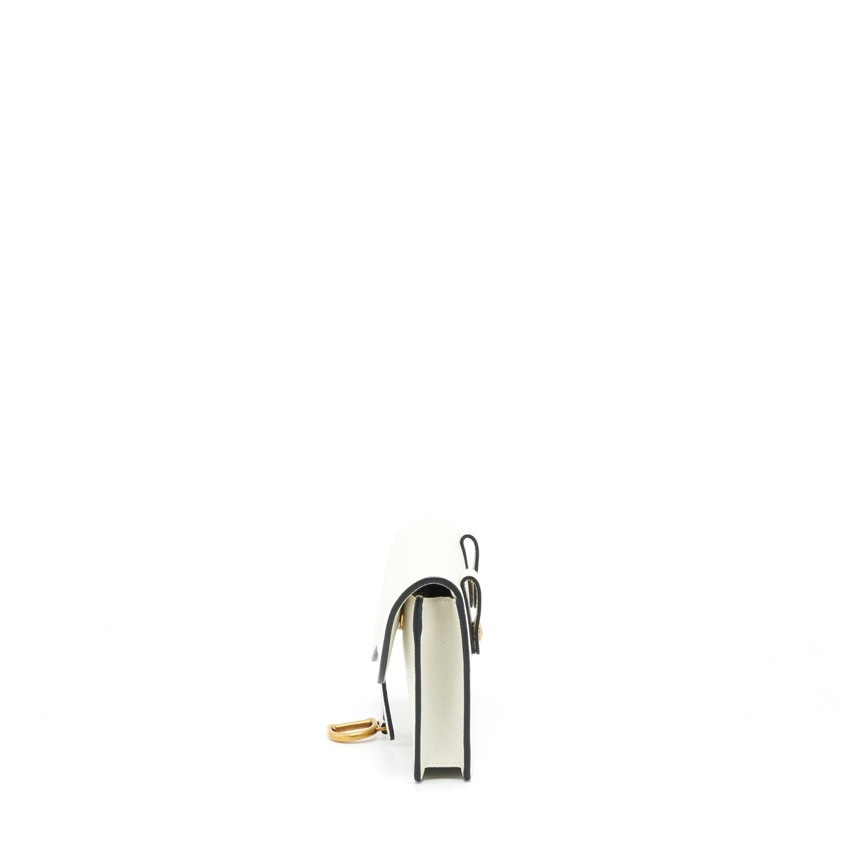 DIOR SADDLE BELT BAG GRAINED CALFSKIN WHITE GHW