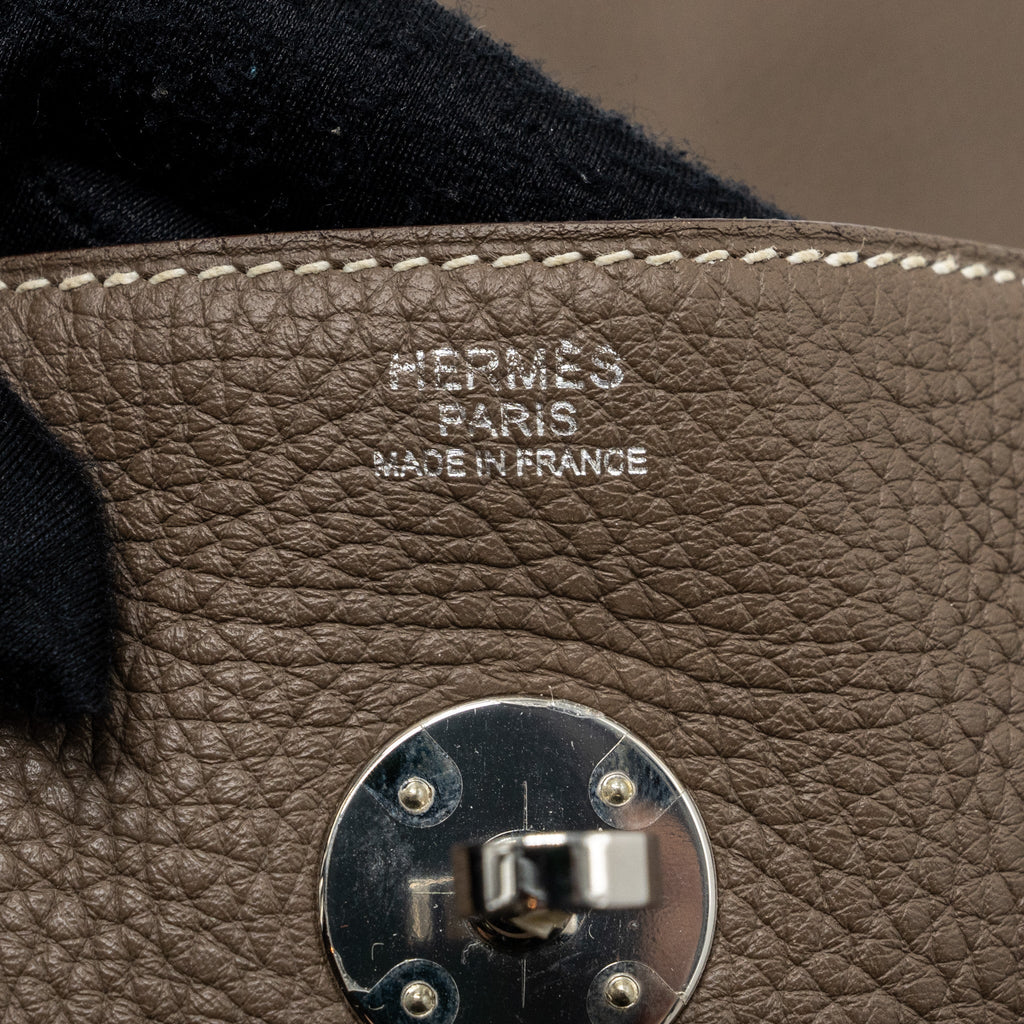 HERMES LINDY 30 CLEMENCE LEATHER ETOUPE SHW