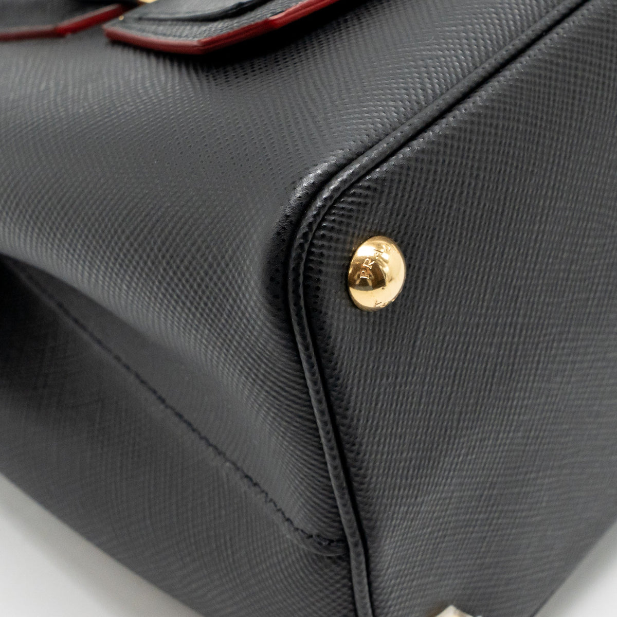 Prada double Saffiano bag leather black GHW