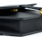 DIOR SADDLE BELT POUCH GRAINED CALFSKIN BLACK GHW