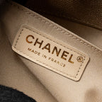 CHANEL MEDIUM CHEVRON BOY BAG CAVIAR IRIDESCENCE LIGHT BEIGE LGHW