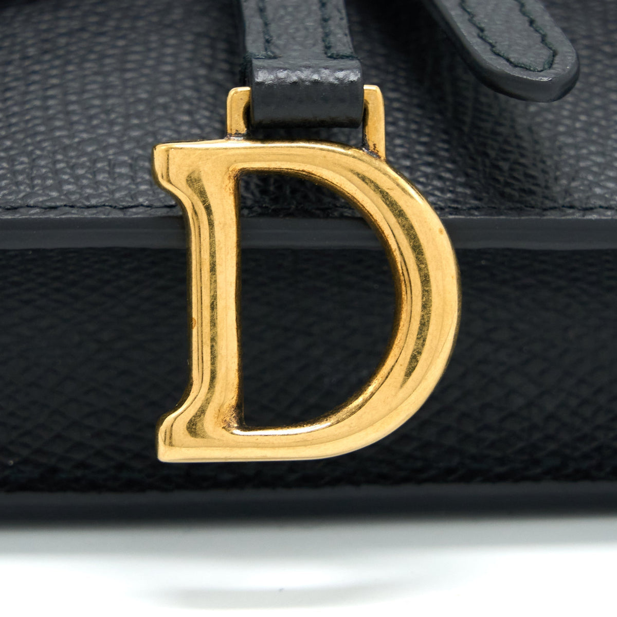 DIOR SADDLE BELT POUCH GRAINED CALFSKIN BLACK GHW