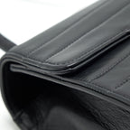 CHANEL VINTAGE KELLY FLAP BAG WITH LONG STRAP BLACK 24K GHW