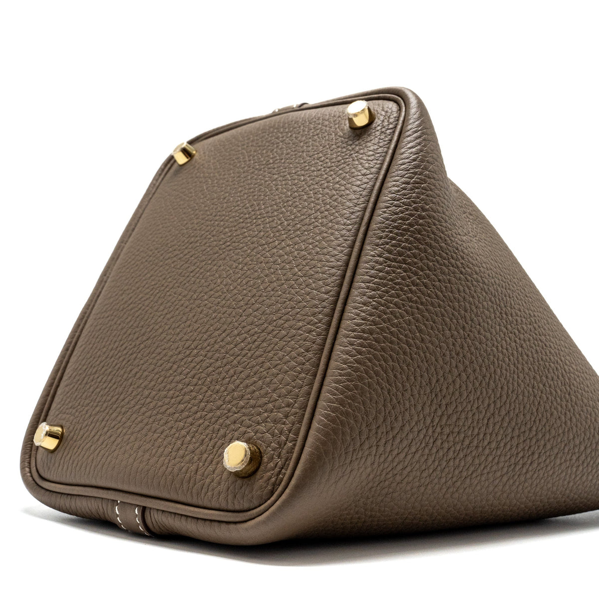 HERMES Picotin 18 Lock Bag Clemence Etoupe GHW