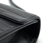 CHANEL VINTAGE KELLY FLAP BAG WITH LONG STRAP BLACK 24K GHW