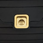 CHANEL VINTAGE KELLY FLAP BAG WITH LONG STRAP BLACK 24K GHW