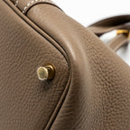 HERMES Picotin 18 Lock Bag Clemence Etoupe GHW