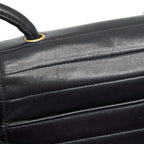 CHANEL VINTAGE KELLY FLAP BAG WITH LONG STRAP BLACK 24K GHW