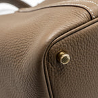 HERMES Picotin 18 Lock Bag Clemence Etoupe GHW