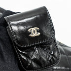 CHANEL 22A BACKPACK PATENT BLACK LGHW (MICROCHIP)