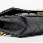 CHANEL 2.55 REISSUE WAIST BAG AGED CALFSKIN BLACK GHW