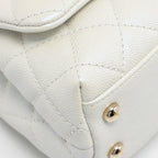 CHANEL MINI COCO HANDLE CAVIAR IRIDESCENT WHITE LGHW
