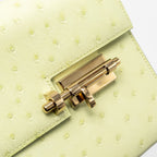 Hermes Mini Verrou Ostrich R9 Jaune Bourgeon GHW