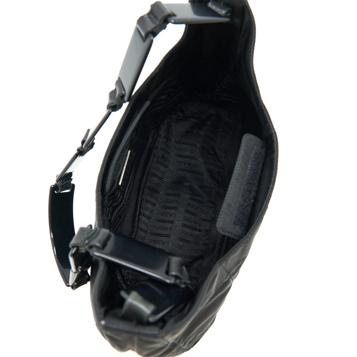 PRADA NYLON SHOULDER BAG IN BLACK