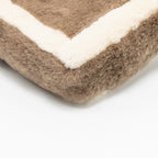 FENDI NANO CHAIN BAGUETTE CHARM BAG SHEARLING BROWN/CREAM GHW