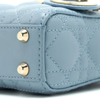 DIOR MICRO LADY DIOR BAG CANNAGE LAMBSKIN CLOUD BLUE LGHW