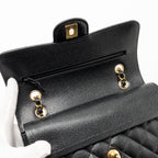 CHANEL SMALL CLASSIC DOUBLE FLAP BAG CAVIAR BLACK GHW(MICROCHIP)