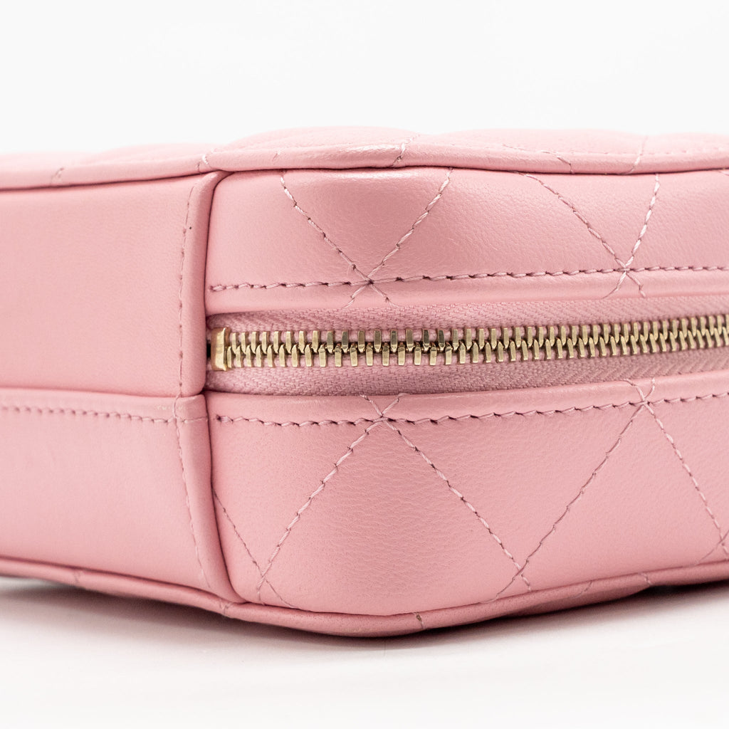 Chanel Chain Top Handle Mini Vanity Case Lambskin Pink GHW (Microchip)
