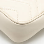 GUCCI GG MARMONT SUPER MINI CALFSKIN WHITE GHW