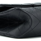 CHANEL SMALL 2.55 225 REISSUE FLAP BAG AGED CALFSKIN BLACK BRUSHED GHW