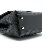 CHANEL 21K SMALL COCO HANDLE 24CM CAVIAR BLACK LGHW