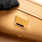CHANEL PEARL CRUSH MINI SQUARE FLAP BAG LAMBSKIN BEIGE GHW (MICROCHIP)