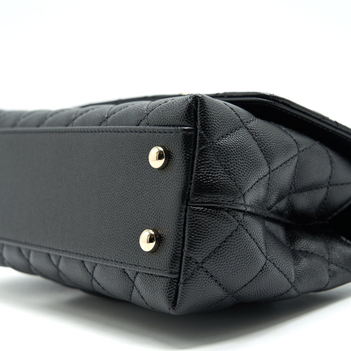CHANEL 21K SMALL COCO HANDLE 24CM CAVIAR BLACK LGHW