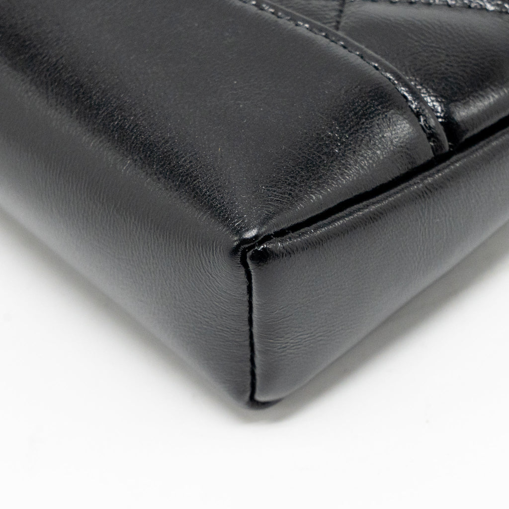 CHANEL MINI 31 CLUTCH WITH CHAIN SHINY LAMBSKIN BLACK LGHW (MICROCHIP)