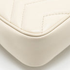 GUCCI GG MARMONT SUPER MINI CALFSKIN WHITE GHW