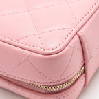 Chanel Chain Top Handle Mini Vanity Case Lambskin Pink GHW (Microchip)