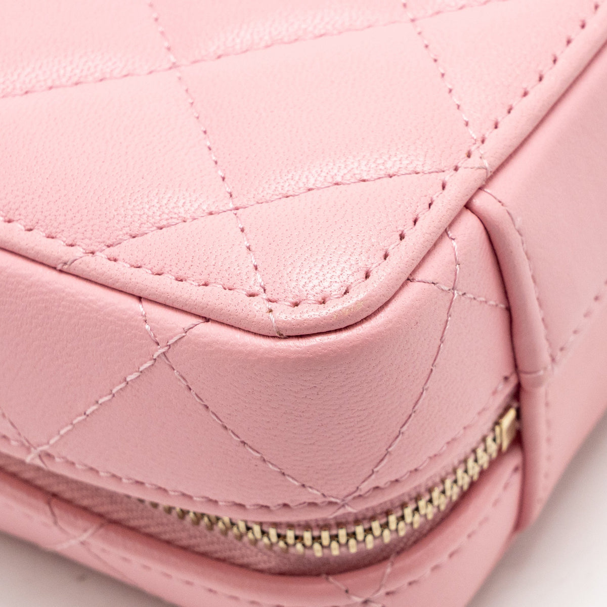 Chanel Chain Top Handle Mini Vanity Case Lambskin Pink GHW (Microchip)