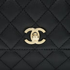 CHANEL 21K SMALL COCO HANDLE 24CM CAVIAR BLACK LGHW