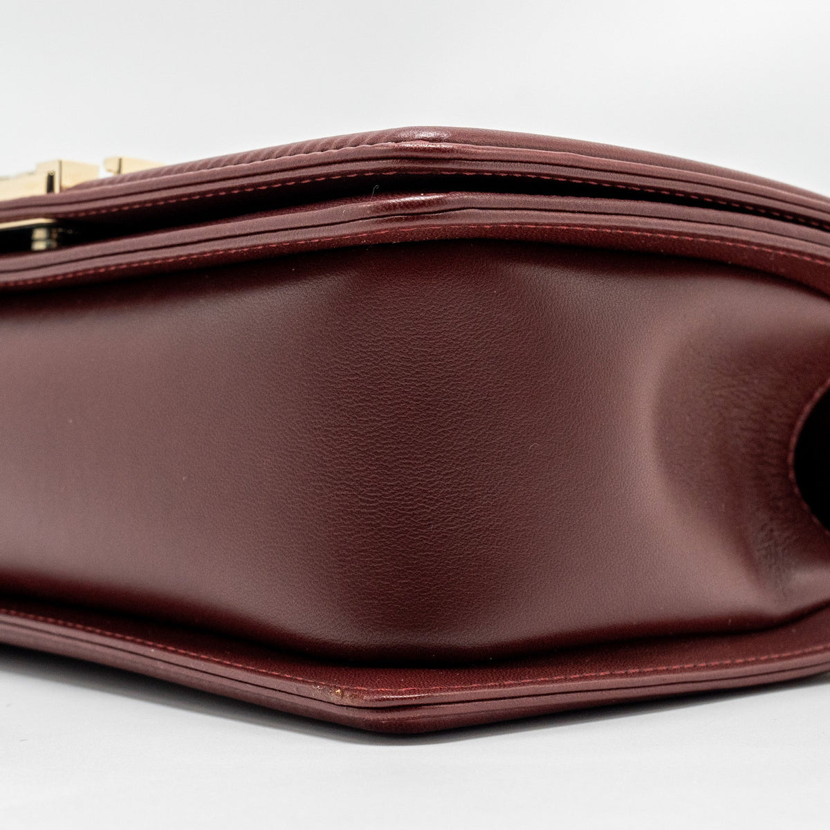 CHANEL MEDIUM BOY BAG LAMBSKIN DARK RED LGHW