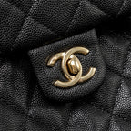 CHANEL QUILTED MINI BACKPACK CAVIAR BLACK LGHW (MICROCHIP)
