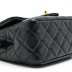 CHANEL 22C PEARL CRUSH MINI SQUARE FLAP BAG BLACK LAMBSKIN GHW (MICROCHIP)