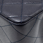 CHANEL JUMBO CLASSIC DOUBLE FLAP BAG CAVIAR DARK BLUE SHW