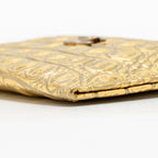 Chanel card holder croc-embossed calfskin gold metallic GHW